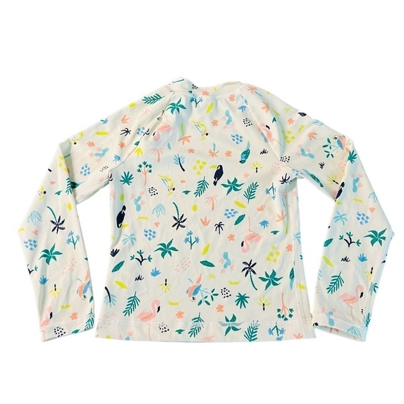HANNA ANDERRSON GIRLS RASHGUARD SWIM TOP WITH TROPICAL PATTERN SIZE 6-7 - Picture 2 of 9